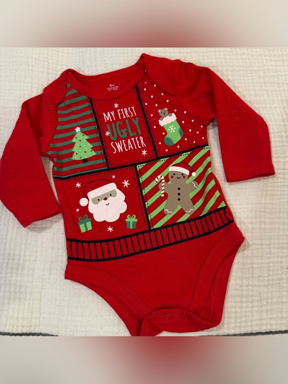 Baby Starters "My First Ugly Sweater" onesie. Sz. 6 mos.